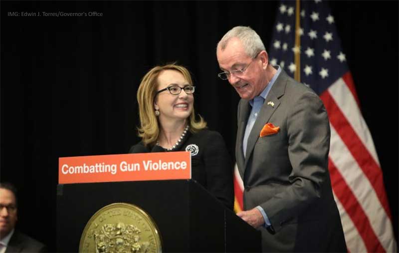 Governor Phil Murphy and former Congresswoman turned professional gun-grabber Gabby Giffords IMG Edwin J. Torres Governor's Office