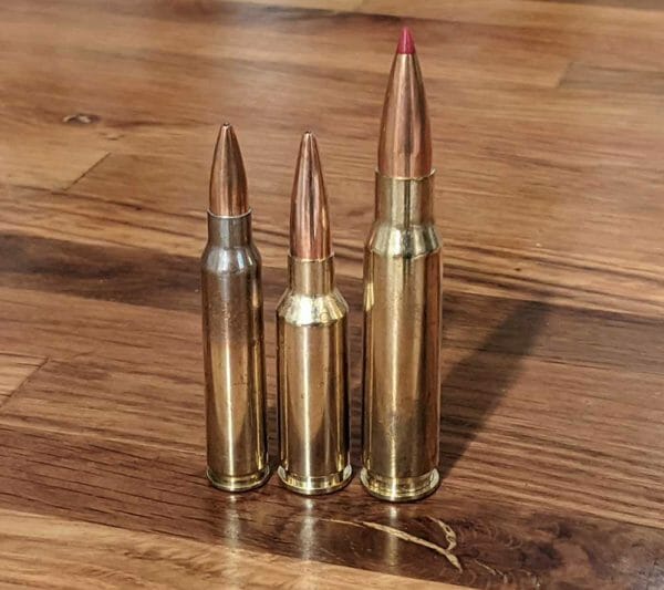 .223 (Left), 6mm ARC (Center), .308 (Right)