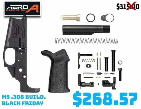 Aero M5 Stripped Lower Anodized Black M5 Mil-Spec Carbine Buffer Kit Deal