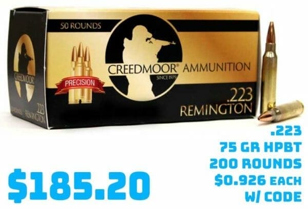 Creedmoor .223 75 Gr HPBT Ammunition Deal December2020