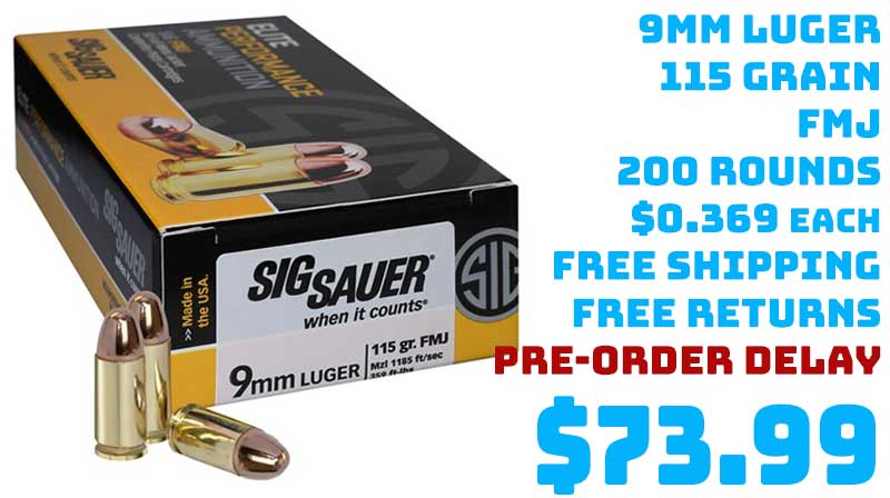 Sig Sauer Elite Ball 9mm 115grn FMY Ammunition Deal OP