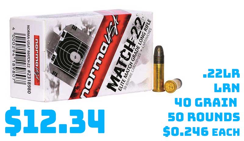 Norma Tactical, .22LR, LRN, 40 Grain, 50 Rounds Deal