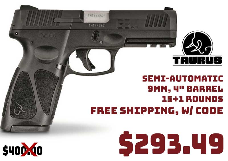 Taurus G3 9mm 4" Pistol Black Deal Sale