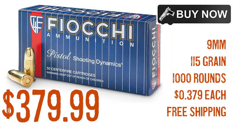 Fiocchi, 9mm, FMJ, 115 Grain, 1,000 Rounds Sale Dec2021