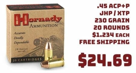 Hornady .45 ACP+P, JHP XTP 230 Grain Ammo Deal