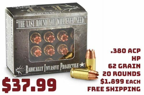 .380 ACP, HP, 62 Grain, 20 rounds Ammo Deal SG2021