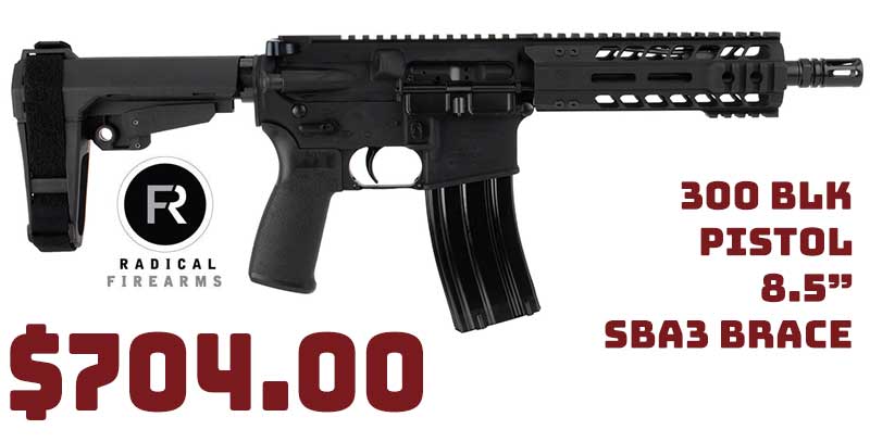 Radical Firearms 300 BLK MHR M-LOK SBA3 Pistol Deal