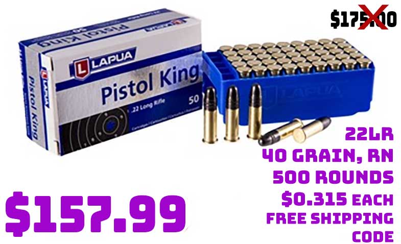 Lapua Pistol King Ammo 22 Long Rifle 40Gr Deal Sept2021