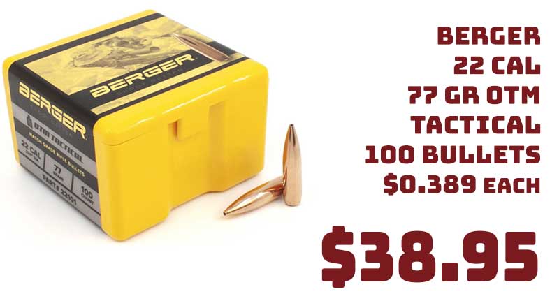 Berger 22Cal 77Gr OTM Tactical Bullet Sale