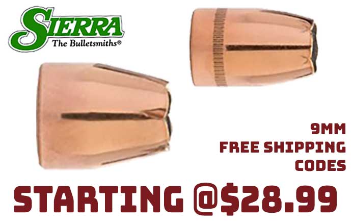 Sierra V-Crown Pistol Bullets 100Count Box Sale