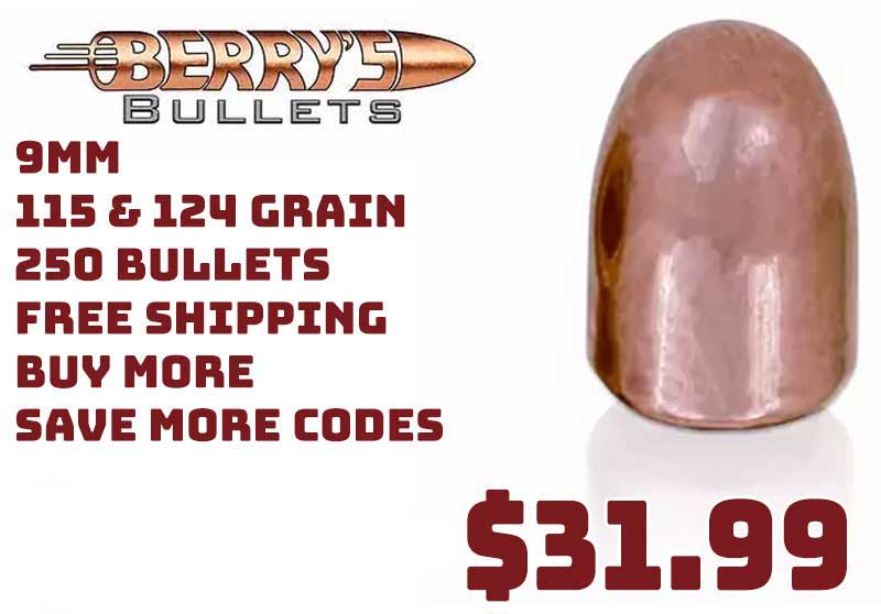 Berrys Manufacturing Plated 9mm Bullets Sale july2023