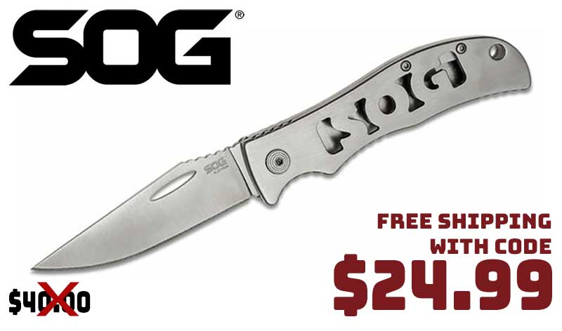 SOG Sliptron Straight-Edge Folding 3" Satin Knife Sale