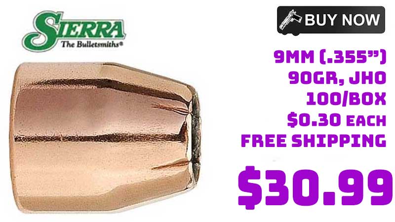 Sierra Pistol Bullets 9mm 90gr Sale oct2021