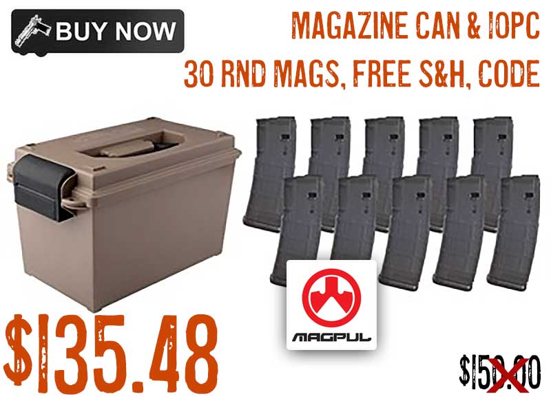 Tactical Mag Can & 10 Magpul PMAGS Magazines Sale