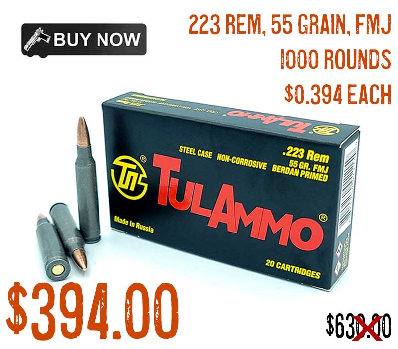 Tulammo 223 Rem 55 Grain Fmj 1000 Rounds 39400