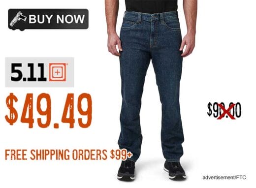 5.11 Men's Defender Flex Straight Fit Tactical Jeans lowest price