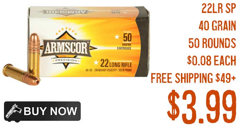 Armscor Rimfire 22LR 40grn Soft Point Ammo Sale