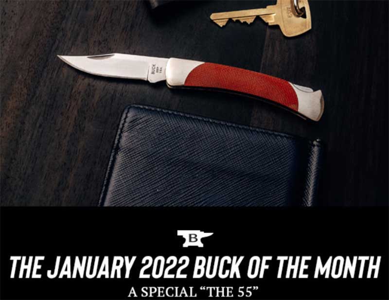 January 2022 Buck of the Month Buck Pocket Knife Model 55