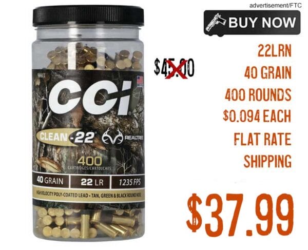 CCI 22 LR HV Target Clean-22 RT 40Gr LRN 400rd Sale april2024