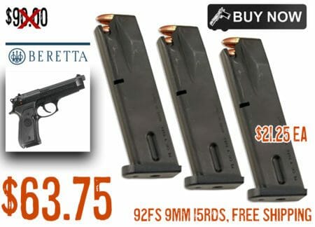 3pc Beretta 92FS Magazine 9mm Sale