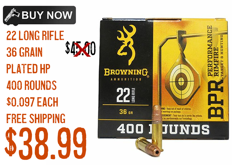 Browning 22LR Ammo 36 Grain Plated Ammo Sale