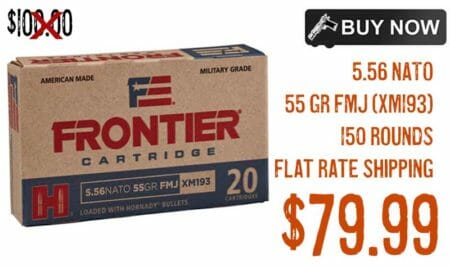 HORNADY 5.56 NATO Frontier 55Gr FMJ Xm193 ammo Sale march2022