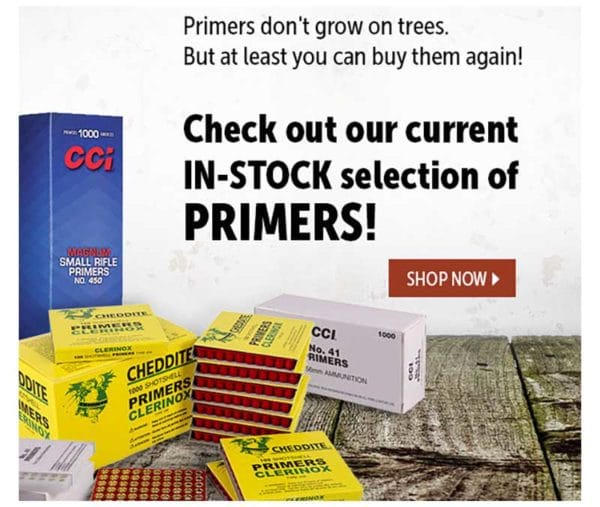 Brownells has a New Supply of Primers