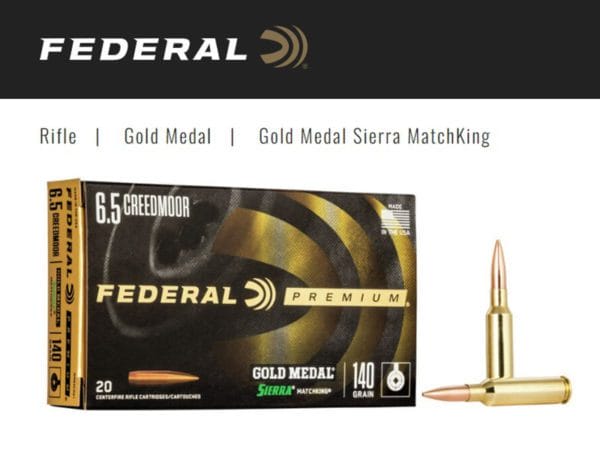 Federal Gold Sierra Match King 65 Creedmoor