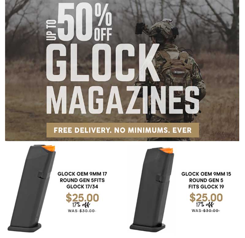 50 OFF Glock handgun magazines sept2022