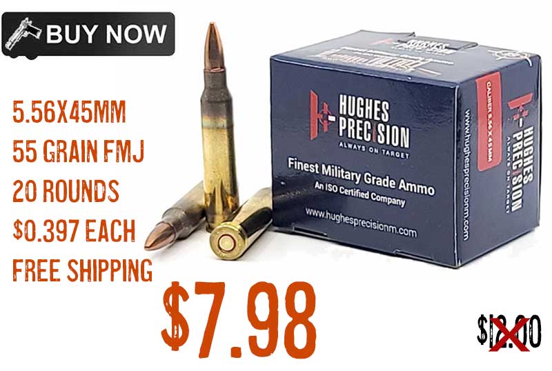 Hughes Precision 5.56x45mm 55 Grain FMJ Ammunition