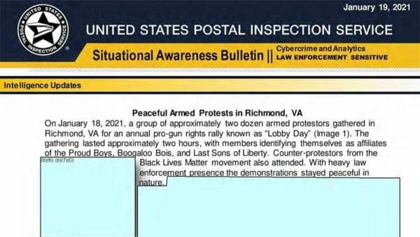 U.S Post Office Spying on VCDL Gun Owners