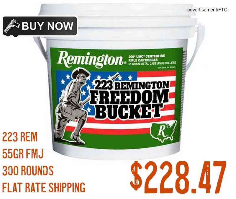 Remington Ammo 223Rem 55Gr FMJ 300rnd Freedom Bucket Aug2024