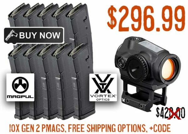 10 Magpul Gen 2 PMAGs With Vortex SPARC Solar Red Dot Sale deal discount