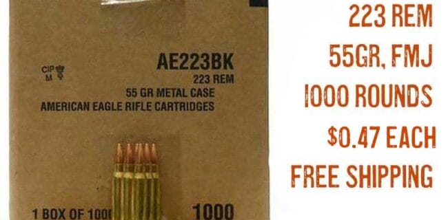 1000 Rounds of Bulk .223 Ammo by Lake City - 55gr FMJ