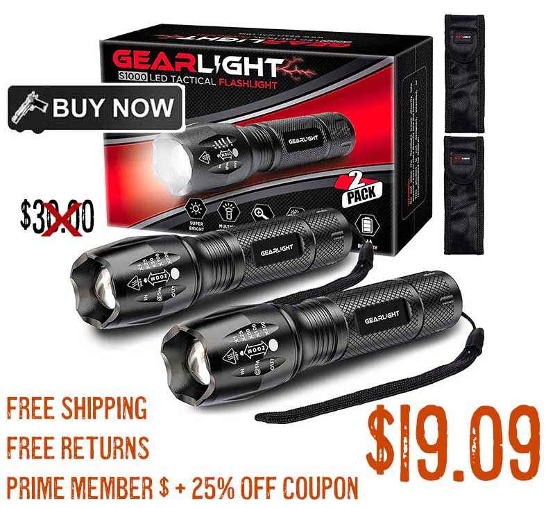 GearLight Flashlight 2pk Zoomable Flashlights 19.09 FREE S&H Returns