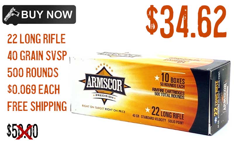 Armscor 22 Long Rifle 40 Grain SVSP ammunition