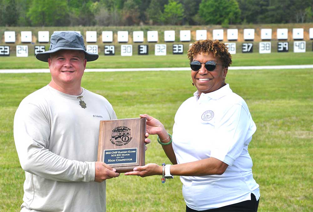 Civilian Marksmanship Program Board Member Regina Chavis (Right)