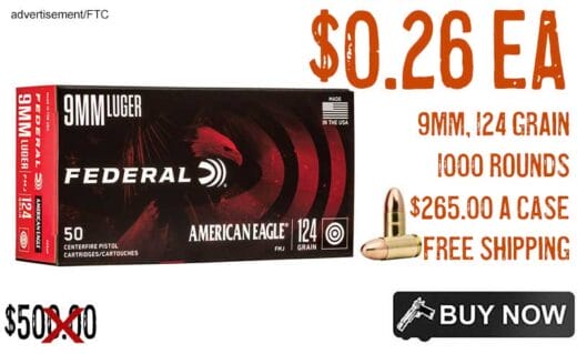 Federal American Eagle 9mm 124 Grain FMJ Ammo Sale deal Discount sept2024