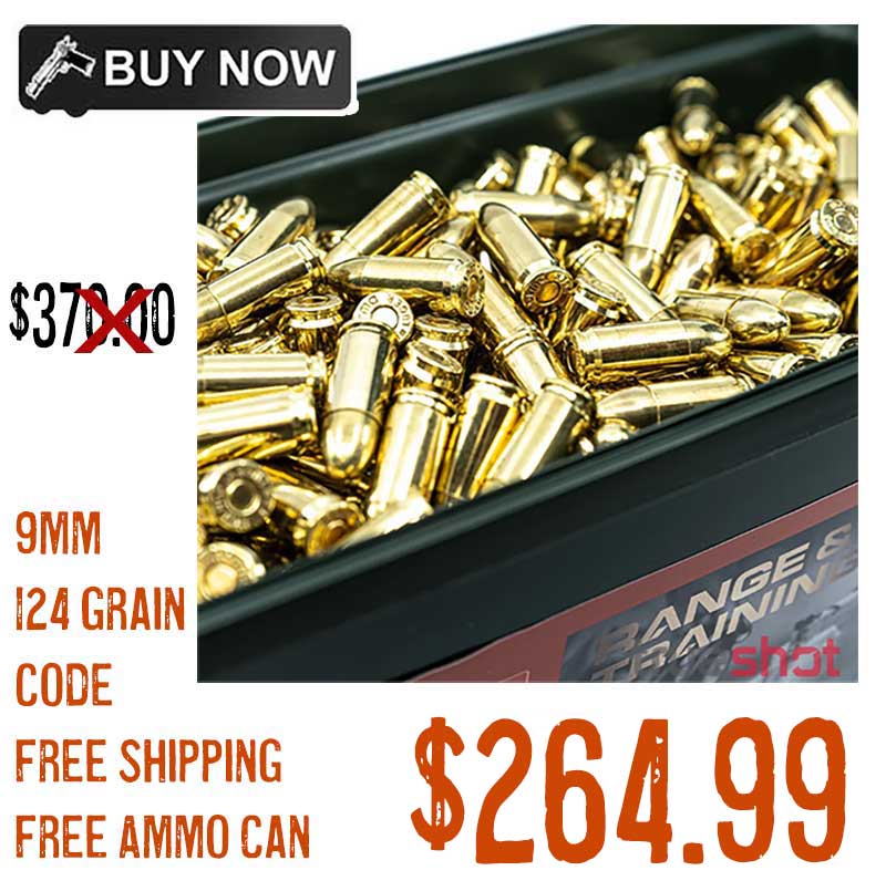9mm Ammo For Sale - 124gr FMJ Blazer Brass - 1000 Rounds