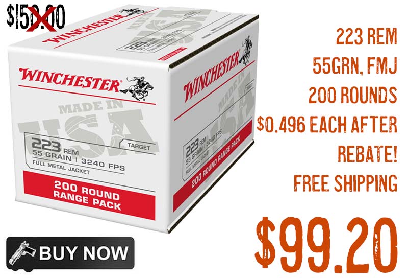 Ammo Deals Winchester 223Rem 55 Grain FMJ Ammunition 200rndsaaa