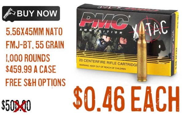 PMC X-Tac 5.56x45mm NATO FMJ-BT 55 Grain 1,000 Rounds FREE S&H july2024