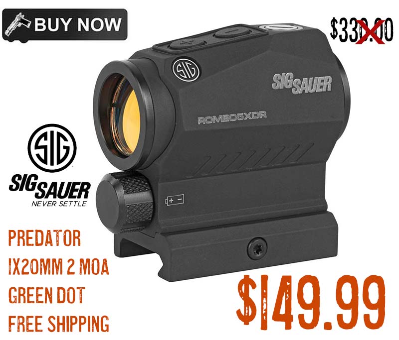 Sig Romeo5 XDR Predator 1X20mm Green Dot Sight $149.99 FREE S&H