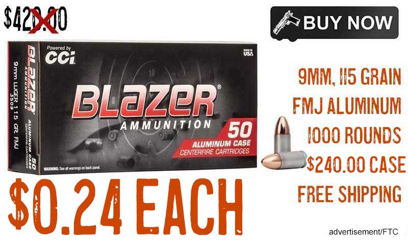 cci Blazer 9mm 115Gr FMJ Aluminum Case Sale sept2024