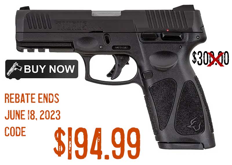 Taurus G3 9mm Pistol Brownells Rebate june2023