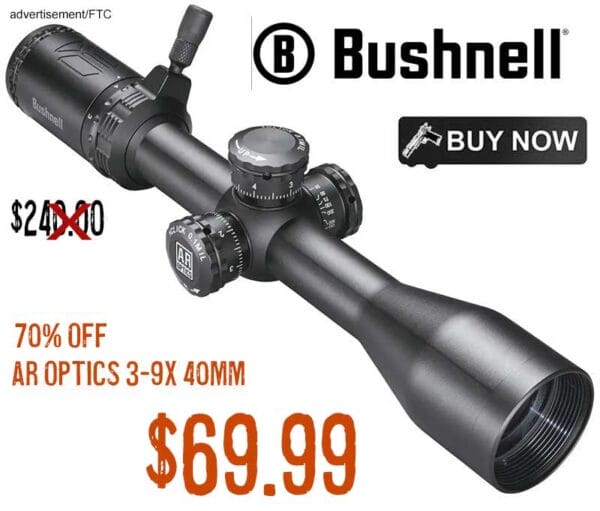 Bushnell AR73940 AR Optics 3-9x 40mm Rifle Scope lowest price nov2023