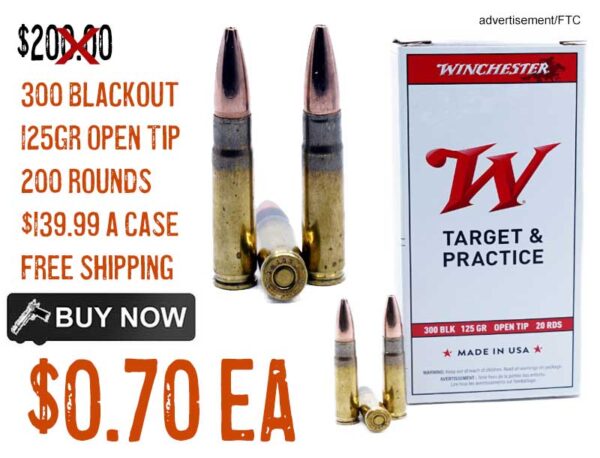 Winchester 125Gr Open Tip 300 Blackout Ammo sale deal discount july2024