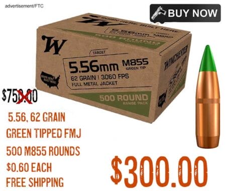 62 Grain Full Metal Jacket Green Tip ammunition lowest price feb2024