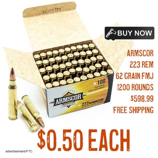 Armscor 223 Rem 62 Grain Fmj 1200rnds 050 Each Free Sandh Options 