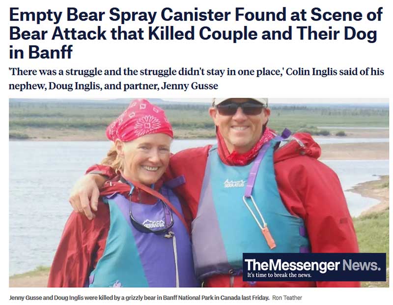 Myth that Bear Spray Will Save You Proves Deadly Once Again