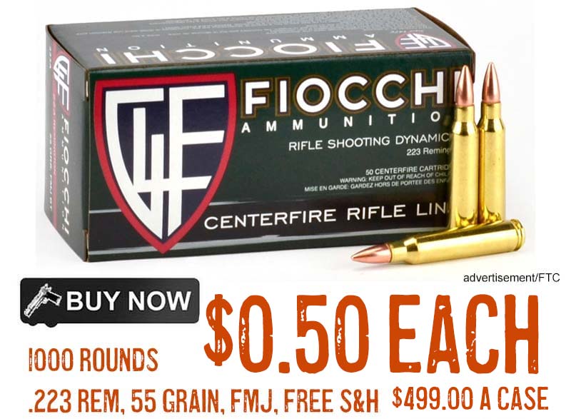 FIOCCHI .223 REM 55 GRAIN FMJ 1000 rounds lowest price july2023